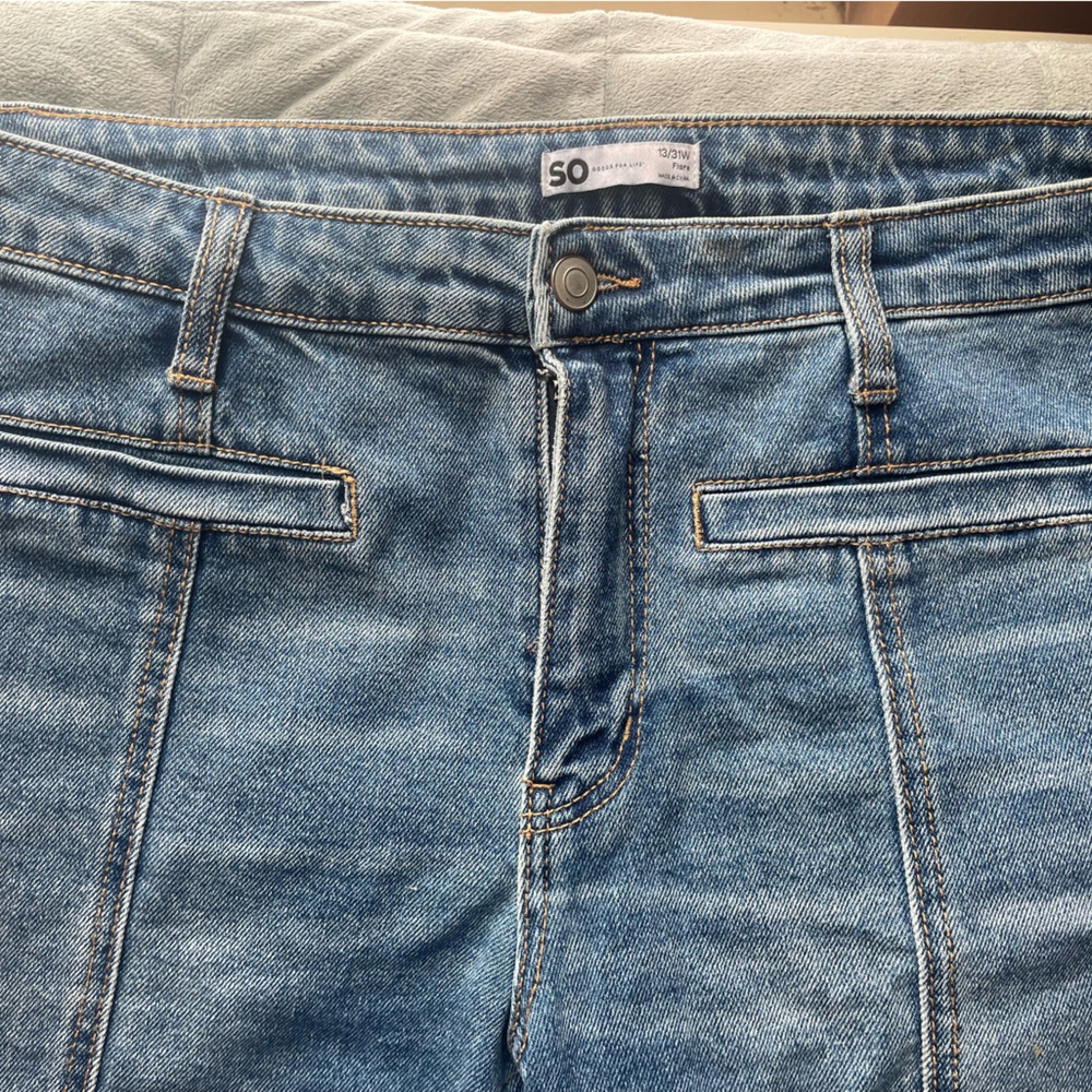 SO Women's Blue Slim Straight Jeans